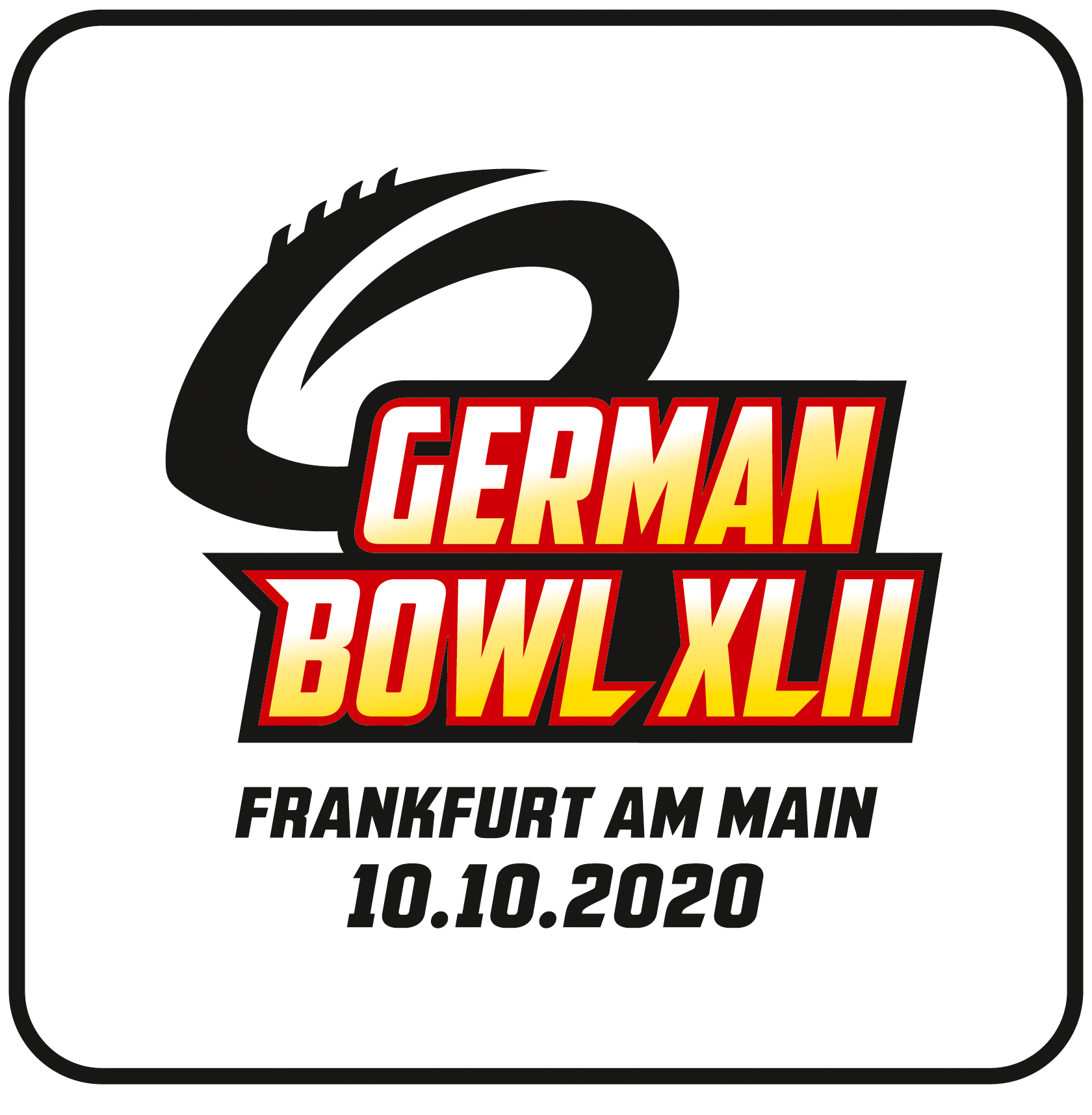 German Bowl XLII Logo Weiß Datum